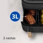 Philips Steam Airfryer 5000 NA552/00, 9 L, doble cesta, 19 funciones, RapidAir Plus - Imagen 3