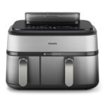 Philips Steam Airfryer 5000 NA555/00, 9 L, doble cesta, 19 funciones, RapidAir Plus