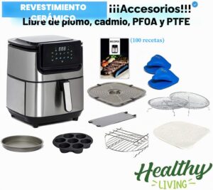 Yedi Evolution Freidora de Aire, 6,8 qt, acero inoxidable, cesta cerámica y accesorios - Imagen 3