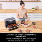 Ninja FlexDrawer AF550EU Freidora de Aire, 6 L, doble compartimento, negra - Imagen 3