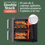 Ninja Double Stack XL SL451EUSD Freidora de Aire, 9,5 L, Piedra Dorada - Imagen 3
